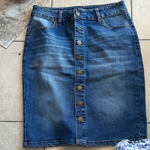 d. jeans Blue Button-Down Pencil Skirt